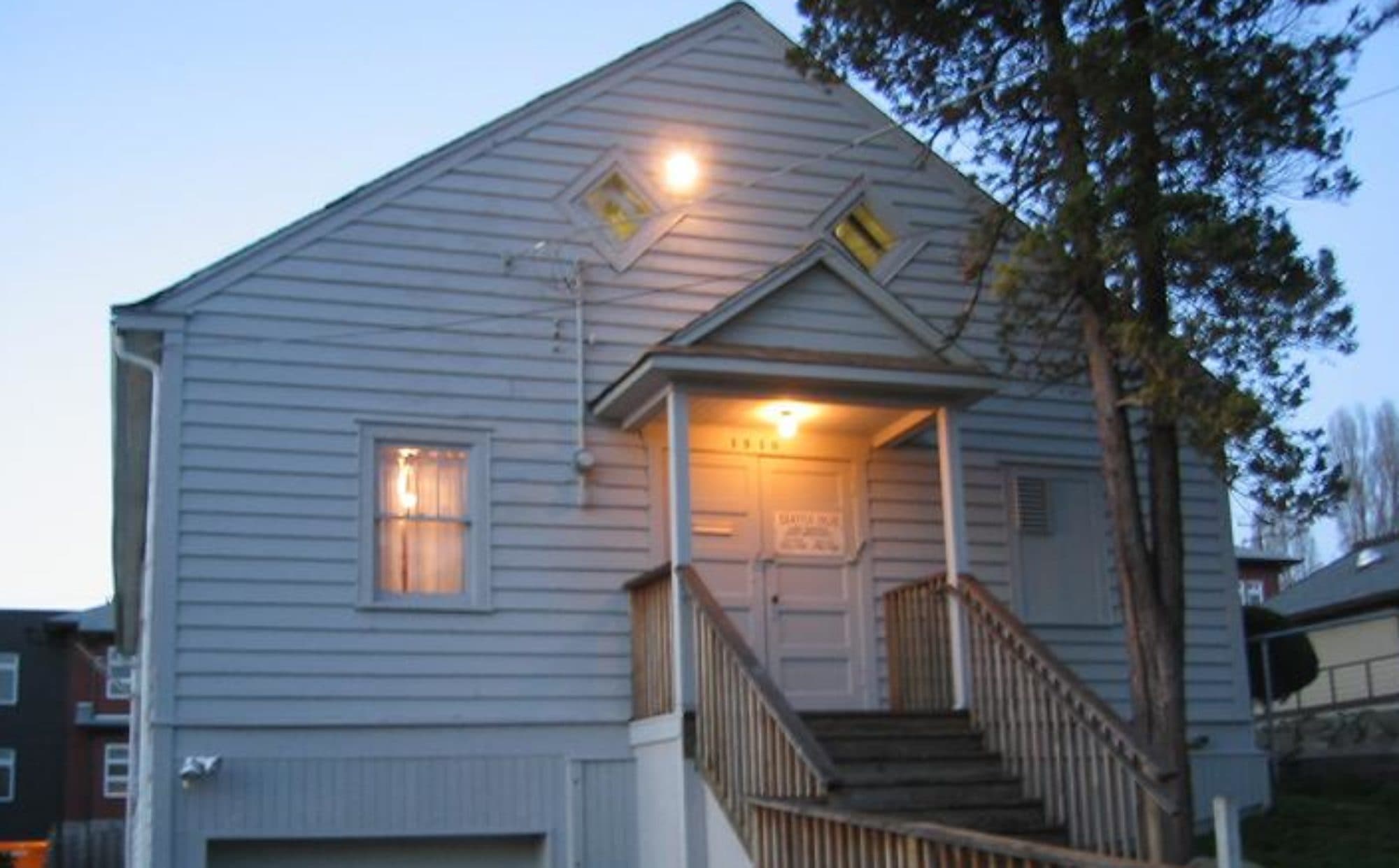 Seattle Dojo exterior at evening